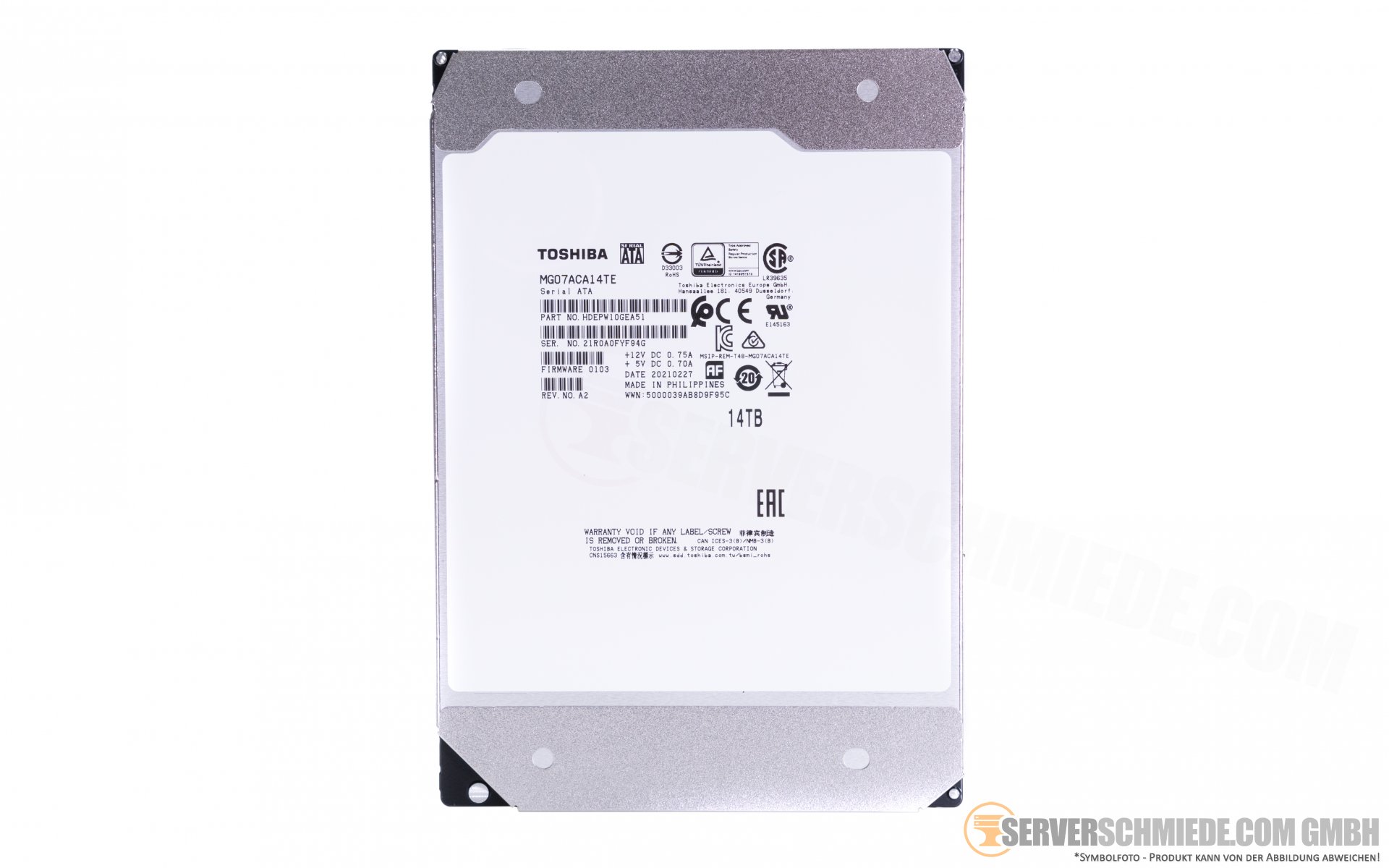 TOSHIBA HDD 14TB MG08ACA14TE 0通電時間] 大容量HDD 東芝 14TB