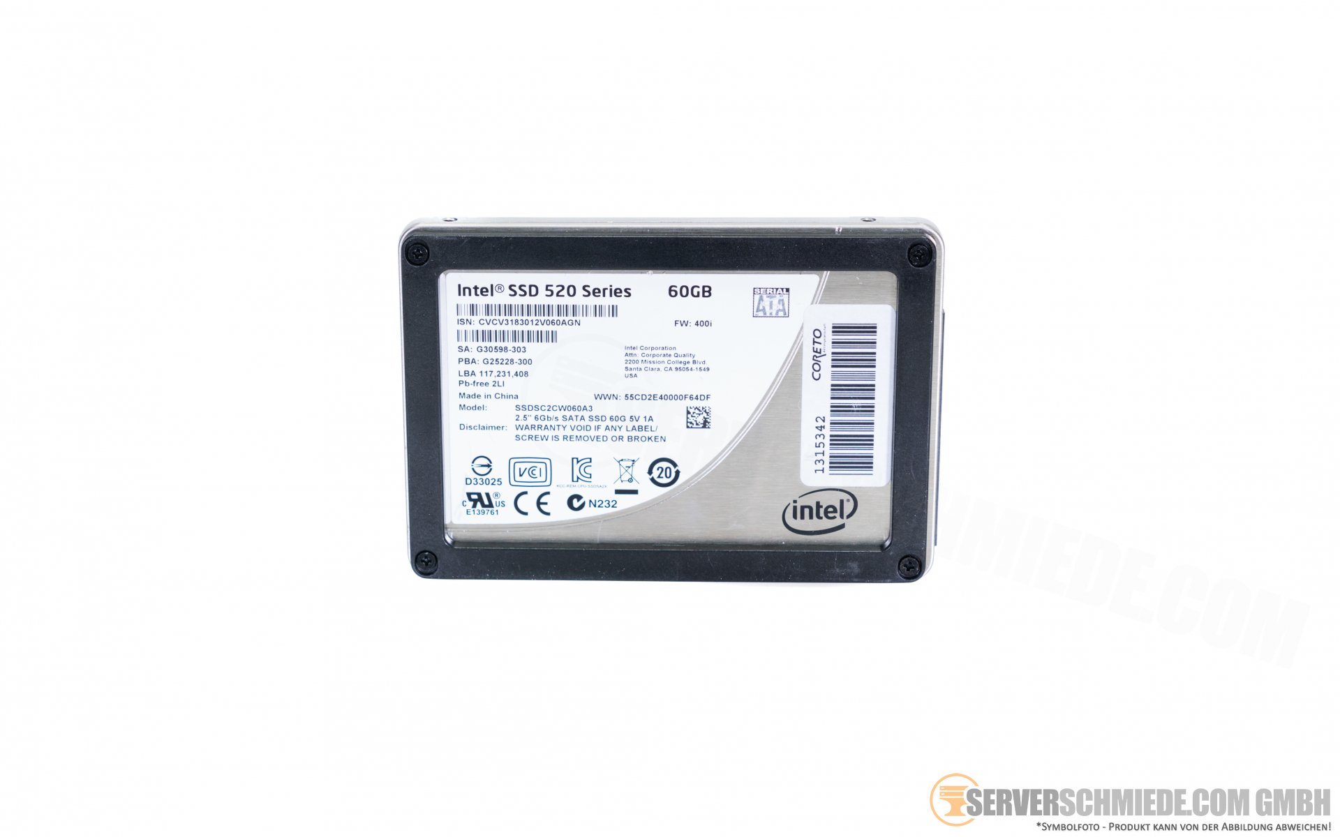 intel SSD 520Series 480GB 中古 2.5インチ 2ST480GGN intel SSD 520Series 480GB 中古 2.5インチ 36W480GGN intel SSD