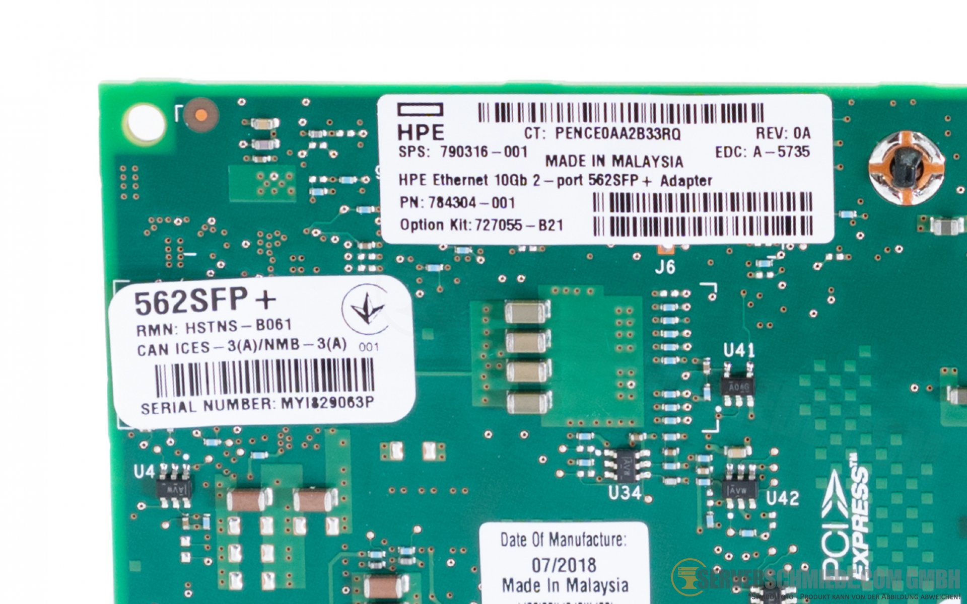 HP 562SFP+ 2x 10Gb SFP+ LAN Network Controller PCIe x4 727055