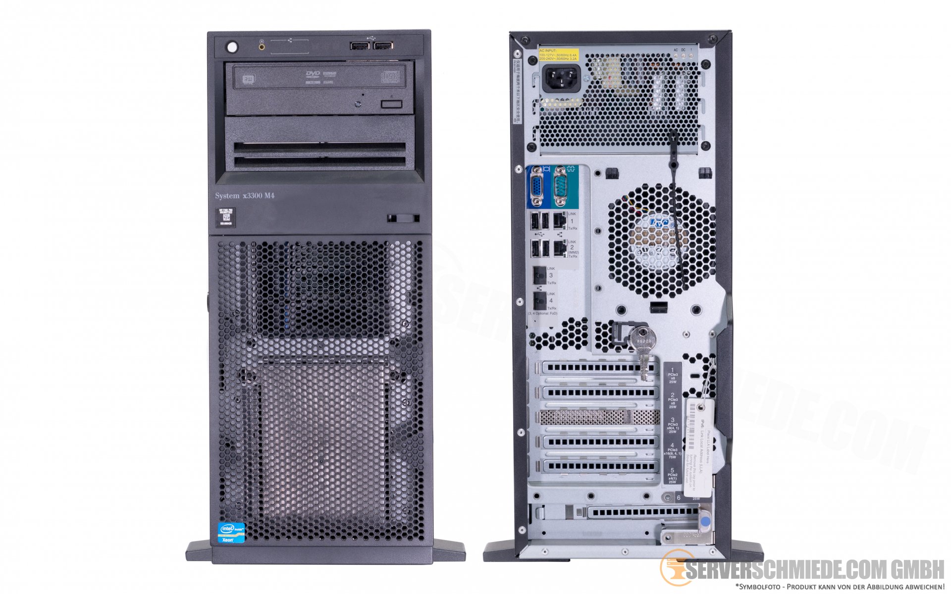 IBM System x3300 M4 Tower 4x 3,5" LFF Intel XEON E52400 v1 / v2 SAS