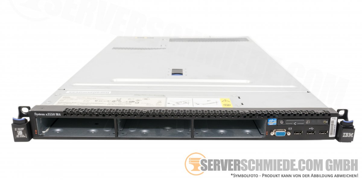 IBM System x3550 M4 19" 1U Server 3x 3,5" LFF 2x Intel XEON E52600 v1