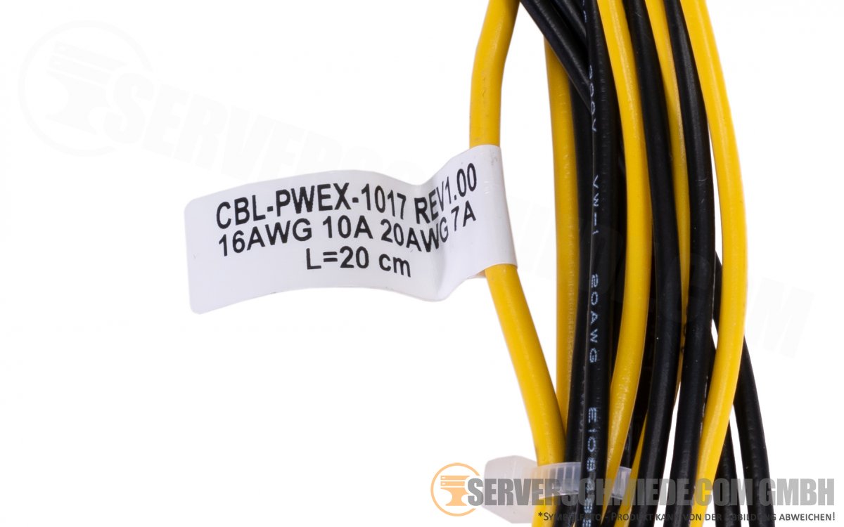 Supermicro Power Kabel cable 1x 8Pin zu 2x 6+2Pin (8pin) male 20cm