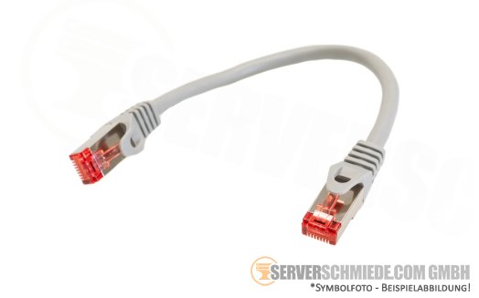 0,25m Cat.6 2x RJ-45 LAN Network cable Kabel Patchkabel S/FTP grey