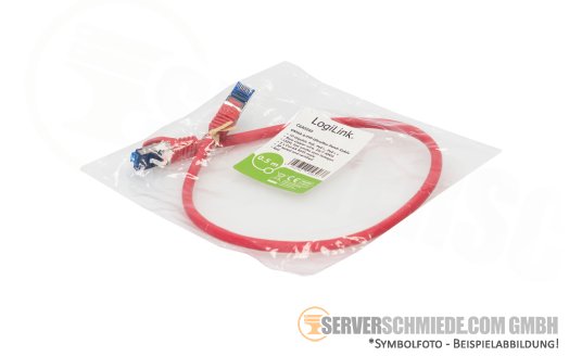 0,50m Cat.6a 2x RJ-45 LAN Network cable Kabel Patchkabel S/FTP red