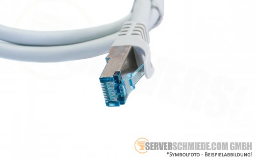 0,75m Cat.6a 2x RJ-45 LAN Network cable Kabel Patchkabel S/FTP grey