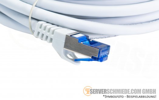 10m Cat.6a 2x RJ-45 LAN Network cable Kabel Patchkabel S/FTP grey