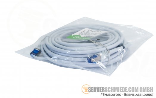 10m Cat.6a 2x RJ-45 LAN Network cable Kabel Patchkabel S/FTP grey