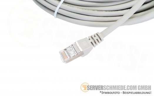 15m Cat.6a 2x RJ-45 LAN Network cable Kabel Patchkabel S/FTP grey