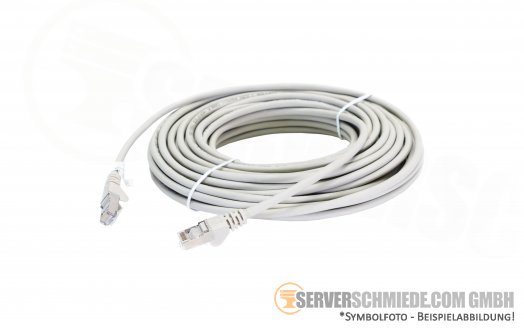 15m Cat.6a 2x RJ-45 LAN Network cable Kabel Patchkabel S/FTP grey