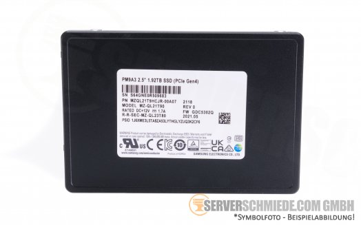 1,92TB Samsung PM9A3 Datacenter Enterprise 24/7 SFF 2,5