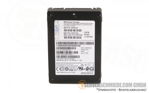 1,92TB SAS 12G 2,5 SFF SSD PM1633a IBM 02PX347 Samsung MZILT1T9HAJQ-000M3 MZ-ILT1T90
