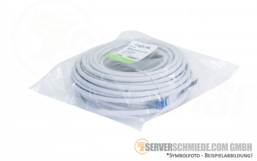20m Cat.6a 2x RJ-45 LAN Network cable Kabel Patchkabel S/FTP grey