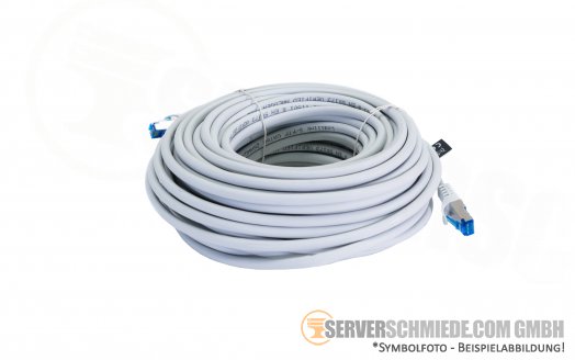 20m Cat.6a 2x RJ-45 LAN Network cable Kabel Patchkabel S/FTP grey