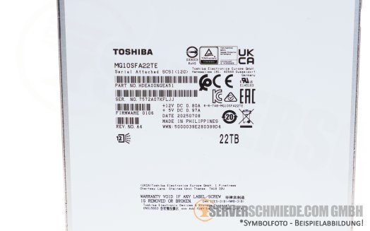 22TB Toshiba MG10 Cloud-Scale Capacity 3,5