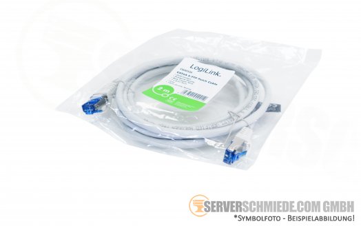 2m Cat.6a 2x RJ-45 LAN Network cable Kabel Patchkabel S/FTP grey