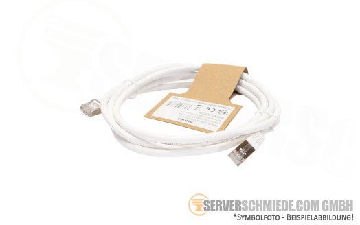 2m Cat.6a 2x RJ-45 LAN Network cable Kabel Patchkabel S/FTP white