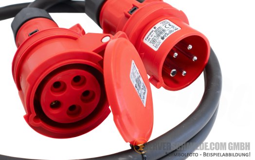 2m Kabel CEE 16AStecker to 16A Kupplung 400V Starkstrom H07RN-F 5Gx2,5 16/5 IP44