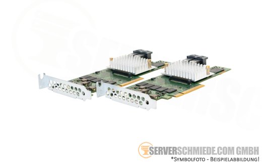 2x Fujitsu D3216 EP420i PCIe 12G 2 GB Cache 8-Port SAS Raid Controller for HDD SSD Raid 0,1,5,6,10,50,60, IT-Mode HBA + SuperCap Capacitor battery
