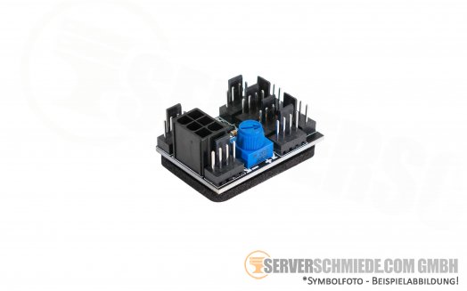 3 Pin 4 Pin Fan Adapter PWM PC Chassis Cooling Fan Hub 8 Way Splitter 12V Speed Controller with 6 Pin Power Port