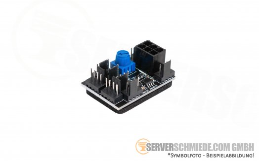 3 Pin 4 Pin Fan Adapter PWM PC Chassis Cooling Fan Hub 8 Way Splitter 12V Speed Controller with 6 Pin Power Port
