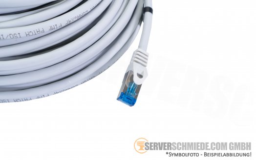 30m Cat.6a 2x RJ-45 LAN Network cable Kabel Patchkabel S/FTP grey