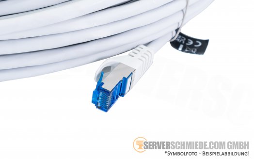 50m Cat.6a 2x RJ-45 LAN Network cable Kabel Patchkabel S/FTP grey