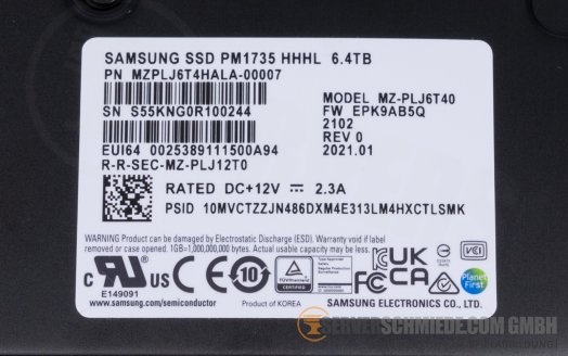 6400GB 6,4TB Samsung PM1735 Datacenter Enterprise 24/7 PCIe NVMe 8000 MB/s 1,5 Mio IOPS +NEW+