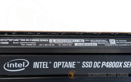750GB Intel Optane P4800X Datacenter Enterprise 24/7 PCIe x8 NVMe 550K IOPS 2500MB HHHL (CEM3.0)