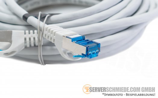 7,50m Cat.6a 2x RJ-45 LAN Network cable Kabel Patchkabel S/FTP grey