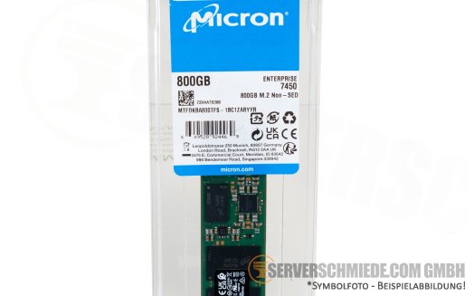 800GB Micron 7450 Max Datatcenter Enterprise M.2 2280 - PCIe 4.0x4 NVMe +NEW+