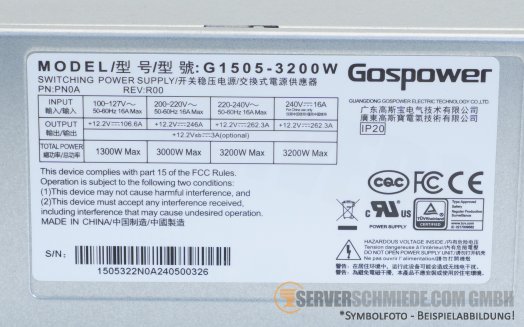 AIC 3200W 80 Plus Titanium PSU Netzteil CB401-TU G1505-3200W +NEW+