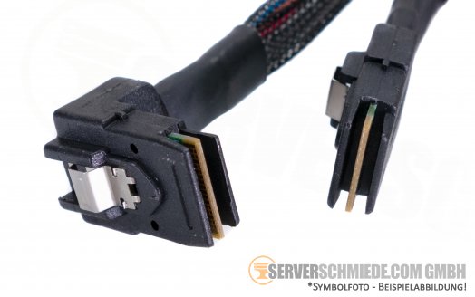 Amphenol 95cm SAS Kabel cable 1x SFF-8087 gerade to 1x SFF-8087 winkel