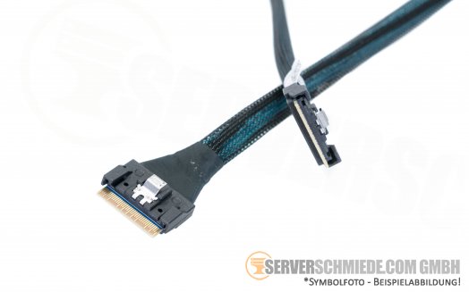Amphenol LuxShare 80cm SAS NVMe Kabel cable 1x SFF-8654 74-pin gerade to 1x SFF-8654 74-pin gerade 99056WBG X2