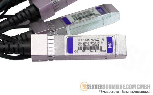 Arista 2m Kabel DAC copper 100Gb QSFP28 to 4x 25Gb SFP28 CAB-Q-4S-100G-2M Breakout Kabel 3rd party