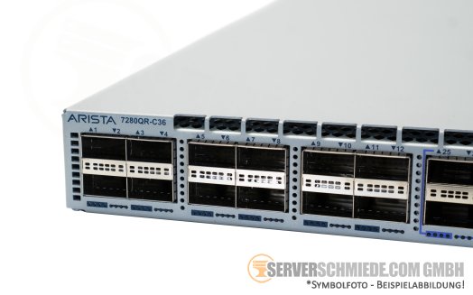 Arista DCS-7280QR-C36 12x 100GbE QSFP28 24x 40GbE QSFP+ Ethernet Network Switch Layer 3 2x PSU 4x FAN Port Side Out / Exhaust