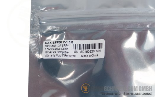 Arista HP 1,5m Kabel DAC Copper 1x 10Gb SFP+ to 1x 10Gb SFP+ CAB-SFP-SFP-1.5M CAX-SFPSFP-1.5M