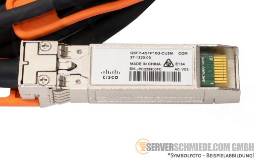 Arista HPE Cisco Dell 3m Kabel DAC AOC 1x 40Gb QSFP+ to 4x 10Gb SFP+ LC duplex Breakout Kabel