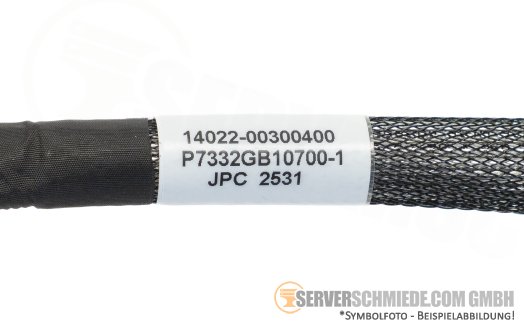 ASUS 70cm SAS Kabel cable 1x SFF-8654 8i gerade to 2x SFF-8654 4i gerade 14022-00300400