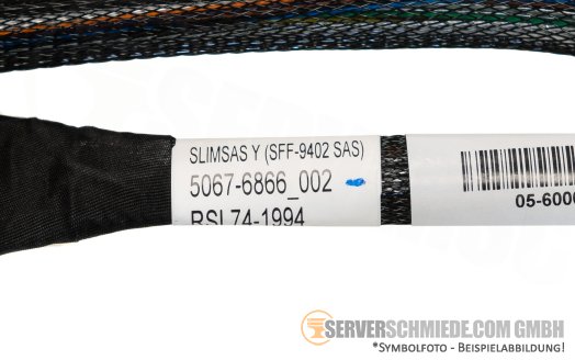 Broadcom 1m 12G SAS / NVMe Kabel cable 1x SFF-8654 to 2x SFF-8643 05-60003-00