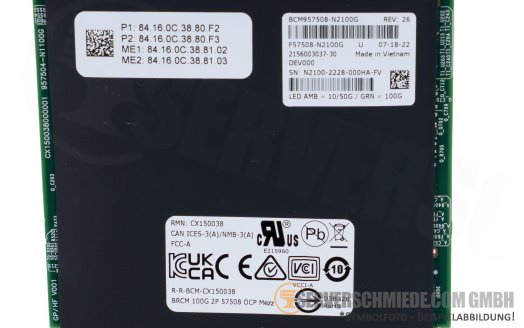 Broadcom BCM957508-N2100G 2x 10/25/50/100bE QSFP56 OCP 3.0 Controller Ethernet Netzwerk +NEW+