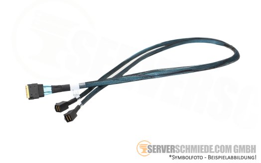 Broadcom kompatibel 95cm SAS NVMe Kabel cable 1x SFF-8654 gerade to 2x SFF-8643 gerade 05-60002-00 3rd party