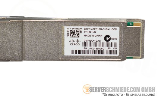 Cisco 5m Kabel DAC copper 40Gb QSFP+ to 4x 10Gb SFP+ Cisco QSFP-4SFP10G-CU5M  Breakout Kabel 3rd party