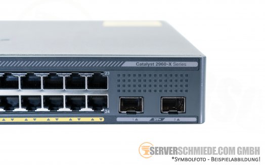 Cisco Catalyst 2960X 24x 1GbE RJ-45 copper 2x 10Gb SFP+ WS-C-2960X-24PD-L V06 PoE+ 370W 19