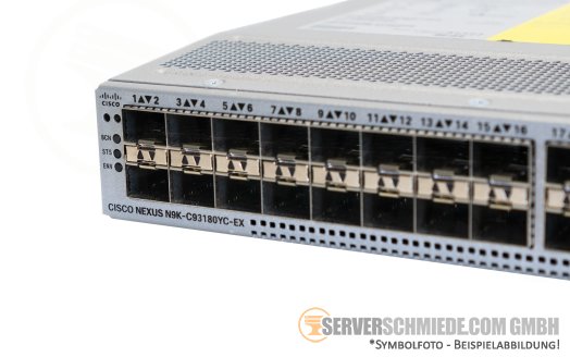 Cisco Nexus 9300 N9K-C93180YC-EX Network Switch 48x 10/25GbE SFP28 + 6x 100GbE QSFP28 19