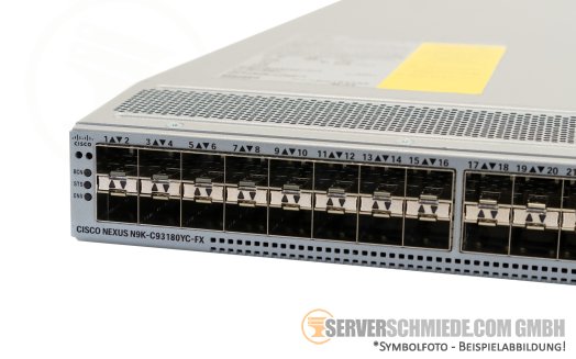 Cisco Nexus 9300 N9K-C93180YC-FX Network Switch 48x 10/25GbE SFP28 + 6x 100GbE QSFP28 19