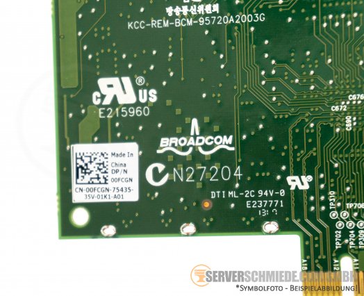 Dell Dual Port 2x 1GbE Gigabit copper LAN RJ-45 Ethernet Network Controller PCIe x4 00FCGN
