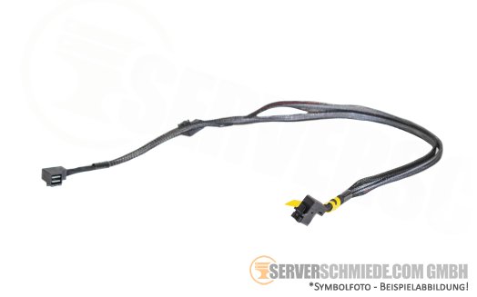 Dell 0YYD2V R740xd Rear 3,5" LFF BP to 2,5" SFF Front BP SAS cable 1x SFF-8643 to 2x SFF-8643 Winkel