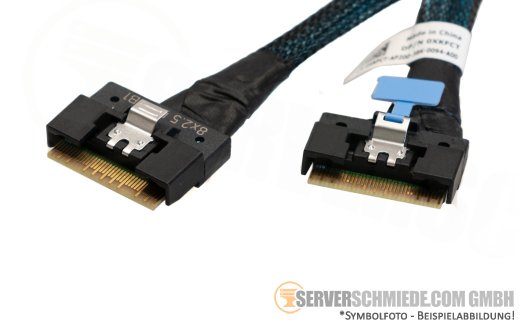 Dell 10cm Backplane to front PERC Controller Kabel 1x SFF-8654 gerade to 2x SFF-8654 gerade R750 H755N 0XKFCT