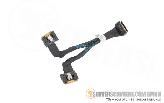 Dell 10cm BP to front PERC cable 2x SFF-8654 gerade to 1x SFF-8654 winkel R650 10x SFF H755N 02Y68K