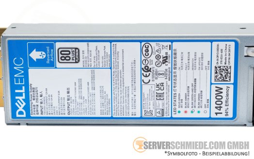 Dell 1400W Netzteil PSU 80 Plus Platinum Reverse Airflow XR12 XR7620 XR5610 08WKTV 0C6T8M